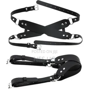 Blindfold Costume Harness Cosplay Head Strap Face BD_SM Mask - Black
