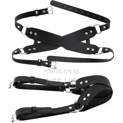 Blindfold Costume Harness Cosplay Head Strap Face BD_SM Mask - Black