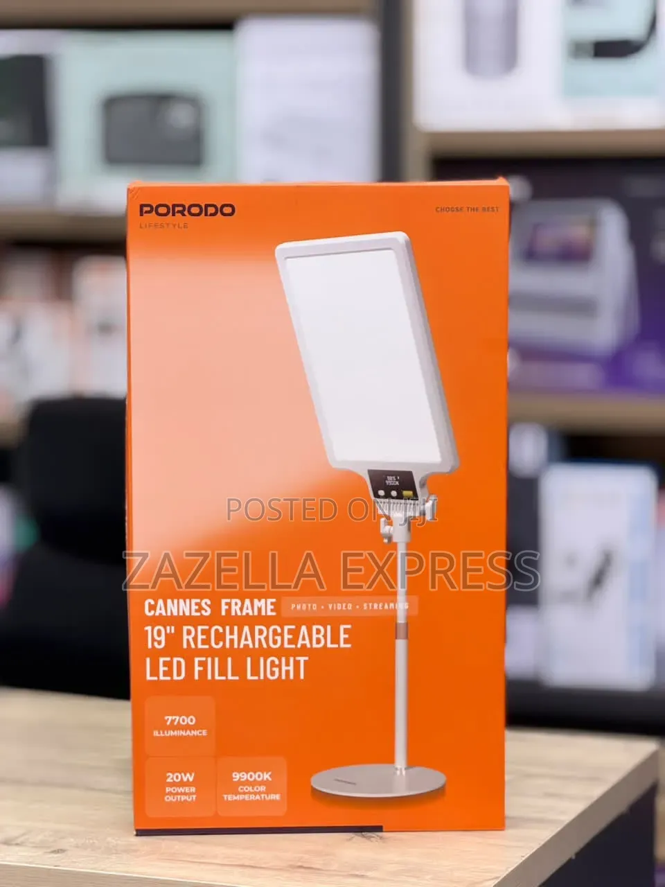 Porodo Lifestyle Cannes Frame 19 Inch Rechargeable LED Fill Light