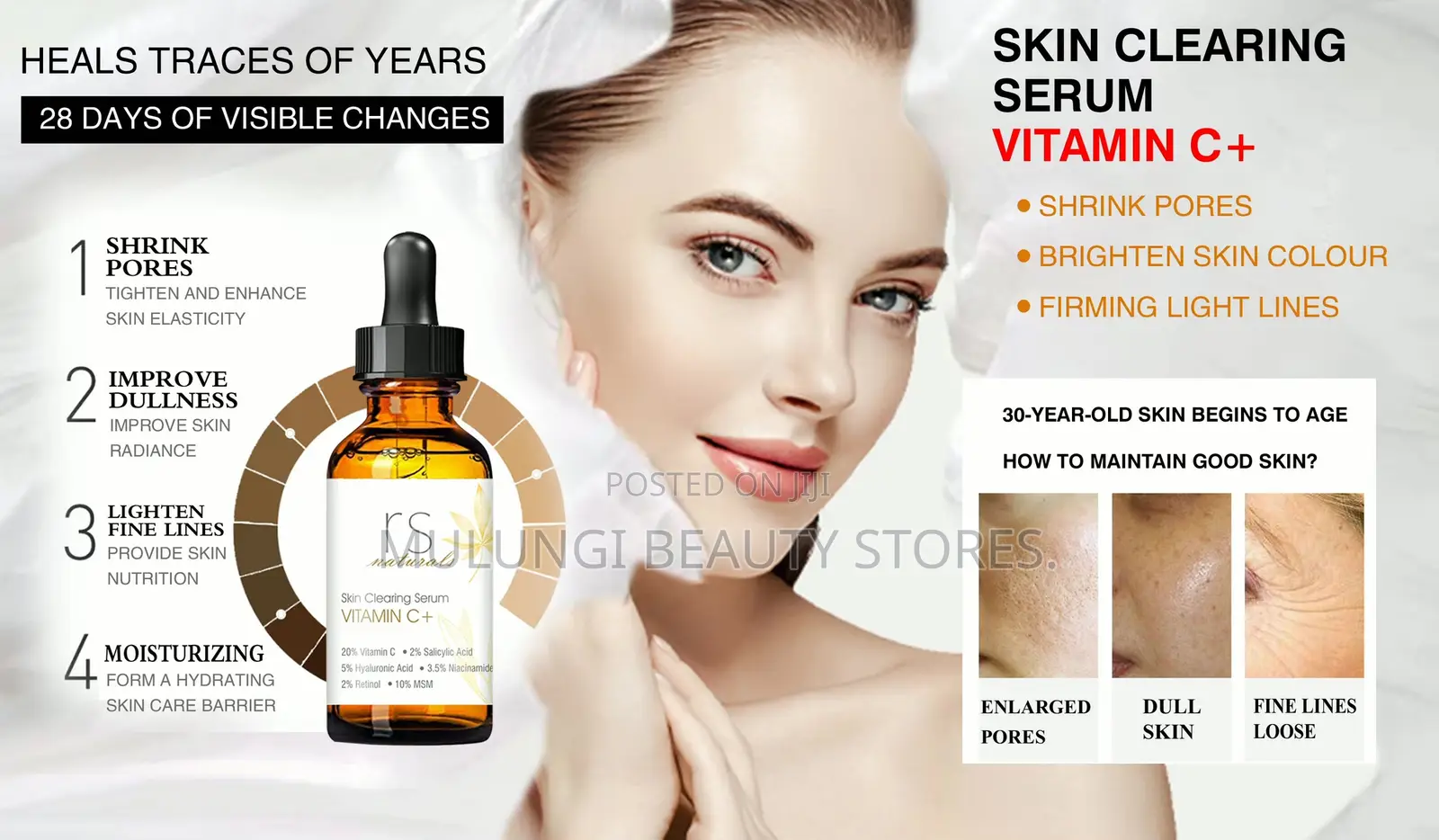 Roushun Naturals Vitamin C+ Skin Clearing Serum (30ml