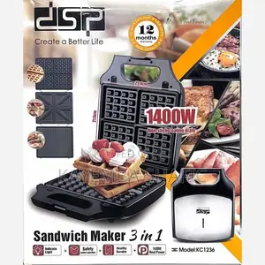 Brand New DSP 3-in-1 Sandwich, Waffle & Grill Maker (KC1236)