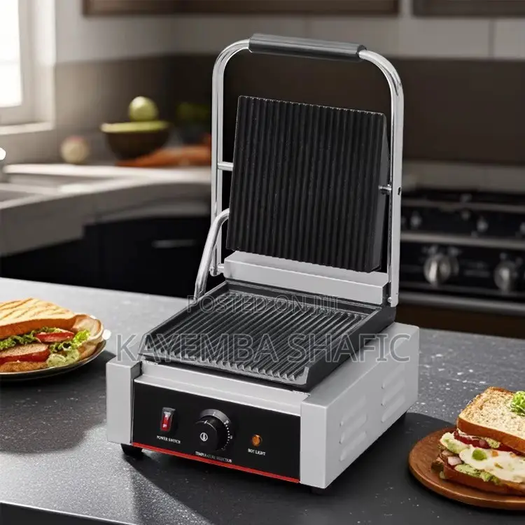 Commercial Single Electric Panini Press Contact Grill Sandwich Maker