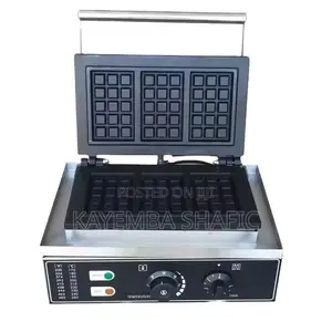 Commercial Electric Waffle Maker – 3-Grid Belgian Square Machine