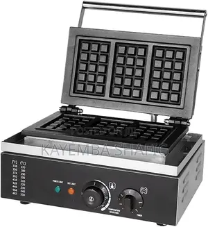 Commercial Electric Waffle Maker – 3-Grid Belgian Square Machine