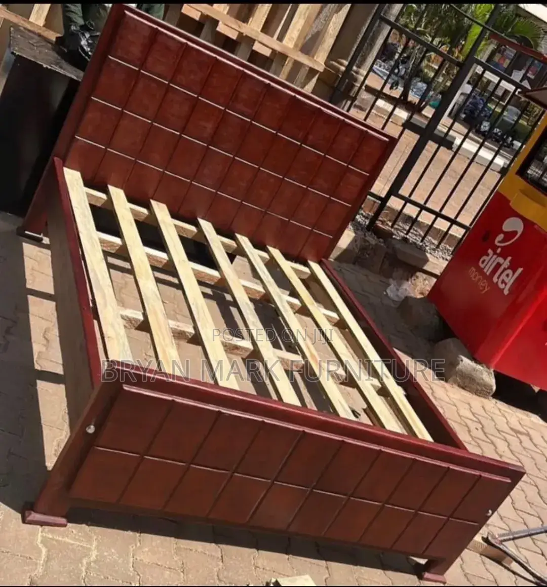 Tile Board Bed Well Made and Finished in Musambya Wood Type