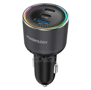 Powerology Élan 240W Dual USB-C and USB-A Car Charger