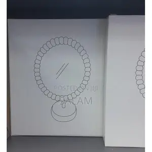 Decorative Round Tabletop Mirror - Beaded Frame for Makeup & Vanity