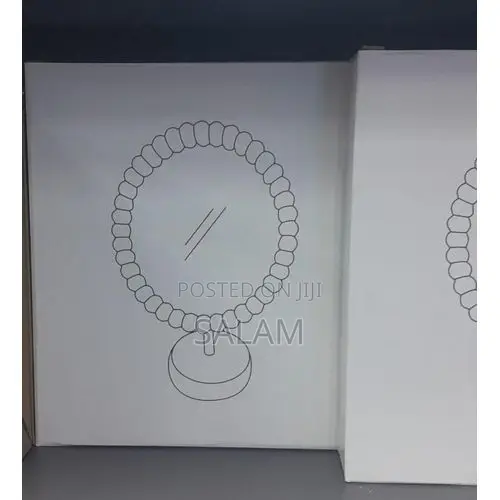Decorative Round Tabletop Mirror - Beaded Frame for Makeup & Vanity