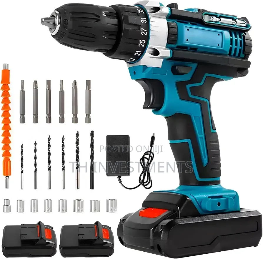 21V Cordless Drill Set, 45 Nm Torque, Cordless Drill, 25 Torque