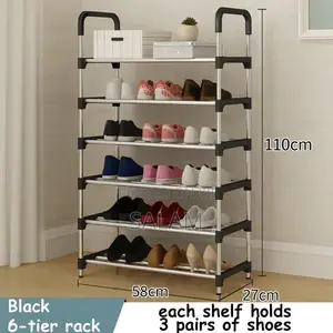 CYFAZA 6-Tiers Shoe Rack Storage Organizer 21 Pairs Large Capacity
