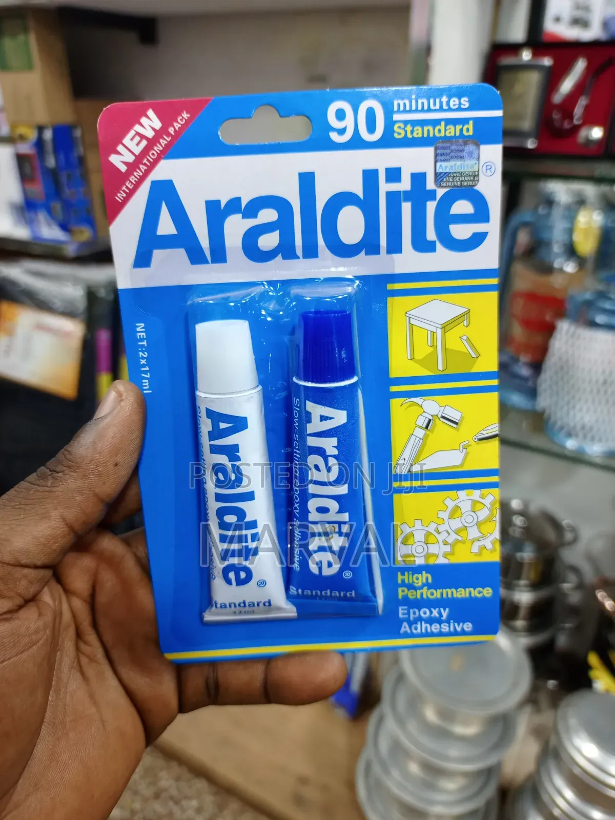 Araldite 90 Minutes Standard Epoxy Adhesive (2 × 17 Ml Tubes)