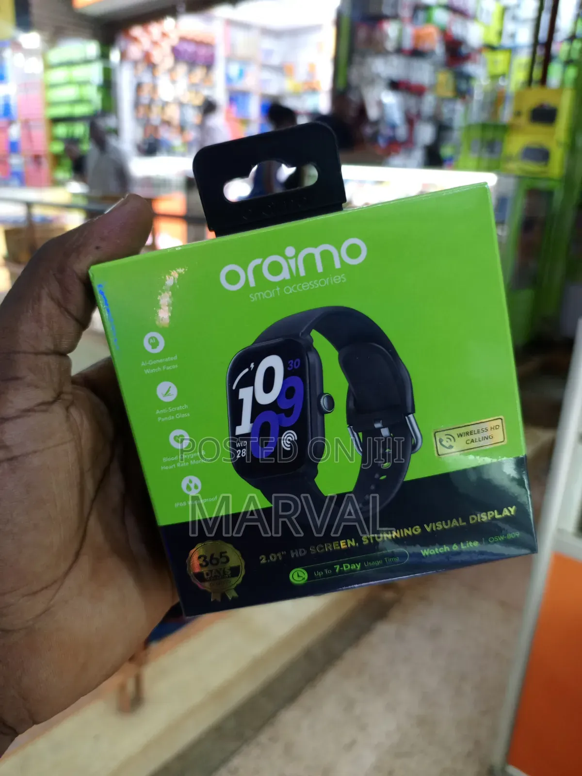 Oraimo Watch 6 Lite (Model: OSW-809) Smartwatch Box.