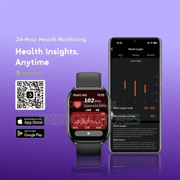 Oraimo Watch 6 Lite 2.01'' Smart Watch With Cool UI Interface
