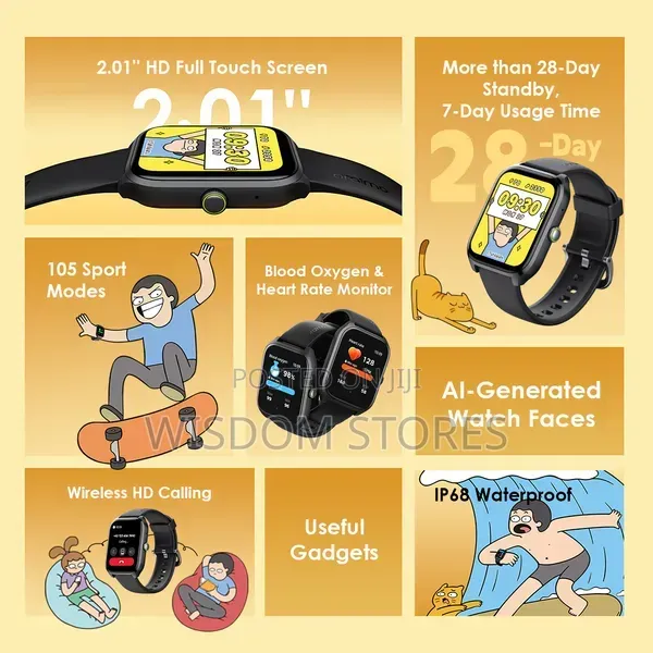 Oraimo Watch 5 Lite 2.01" HD IP68 Smart Watch TAHILALATS