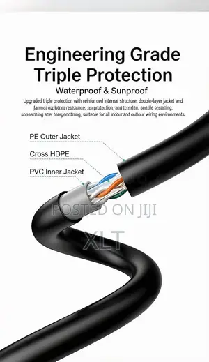 XLT Cat 6 Outdoor Utp Cable 23 Awg (Double-Sheathed Pvc+pe) 100m