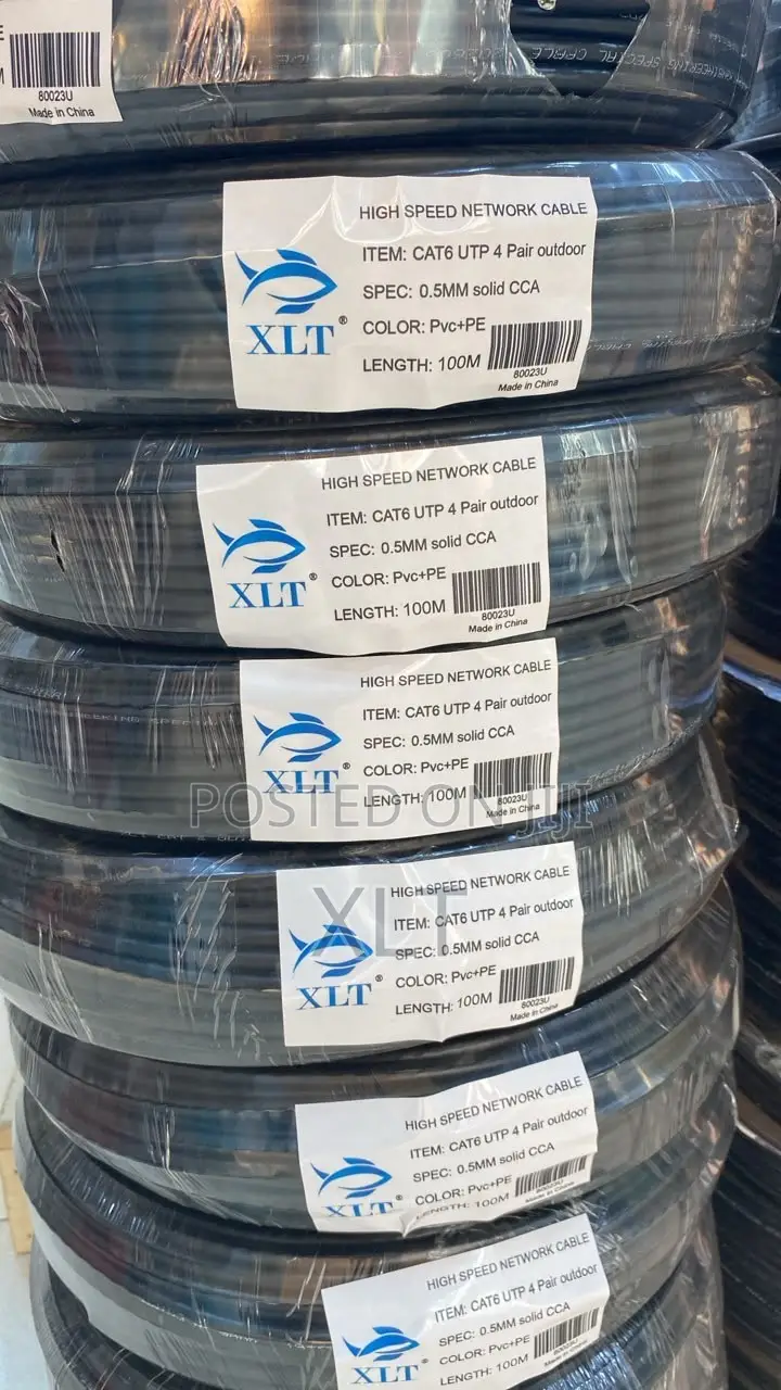 XLT Cat 6 Outdoor Utp Cable 23 Awg (Double-Sheathed Pvc+pe) 100m