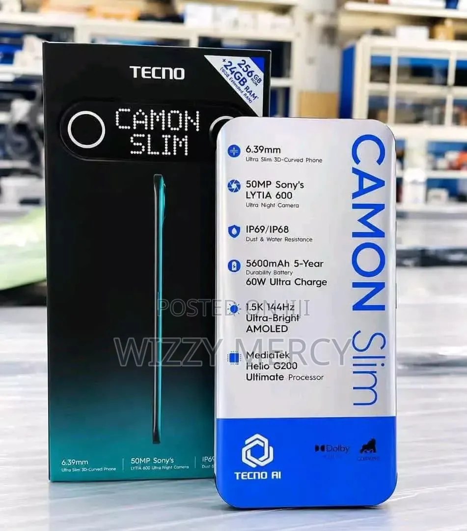 New Tecno Camon Slim 256 GB Black