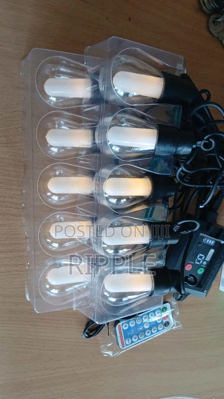 Aerbes 10M Solar String Lights – 10 LED Bulbs With Remote