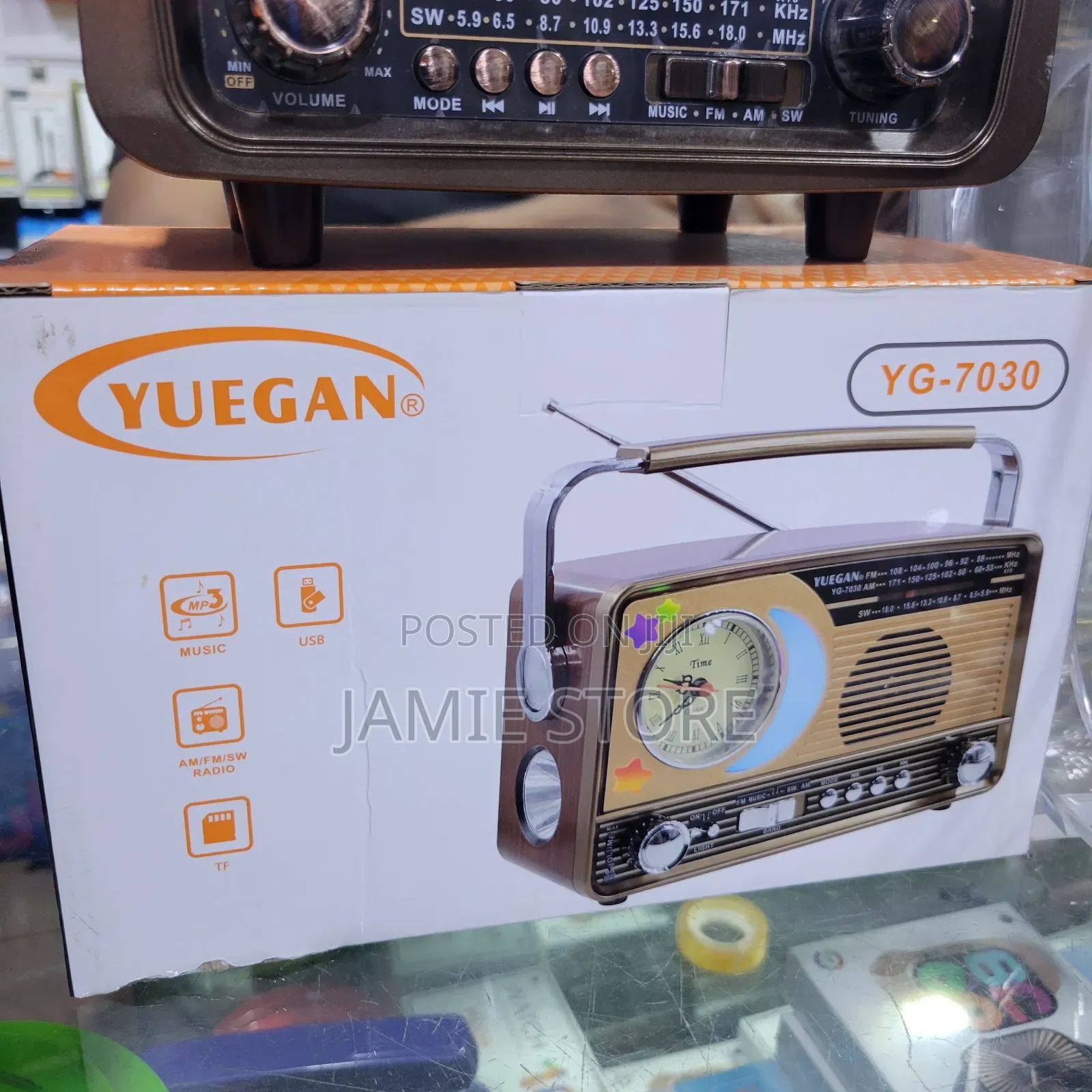 YG-7030 Manual FM Radio With Inbuilt Clock USB TF