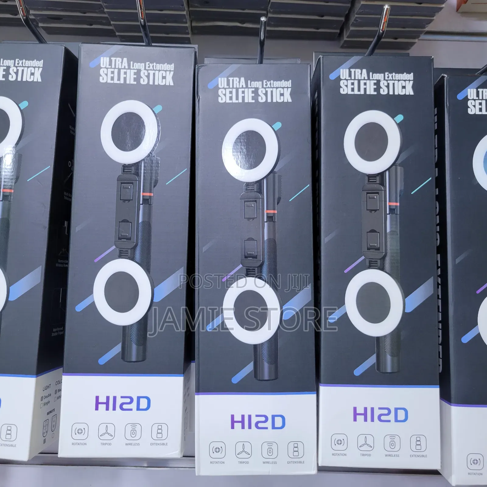 H12D Ultra Extended Long Selfie Stick With Lights