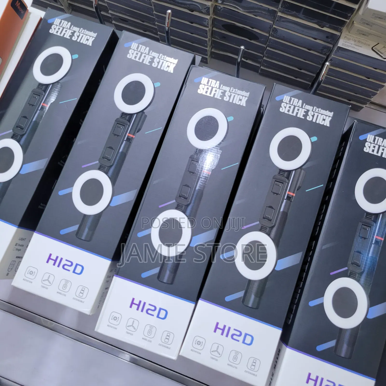 H12D Ultra Extended Long Selfie Stick With Lights