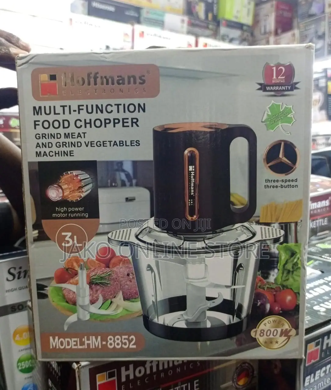 Hoffmans 3L Glass Food Processor HM‐8852
