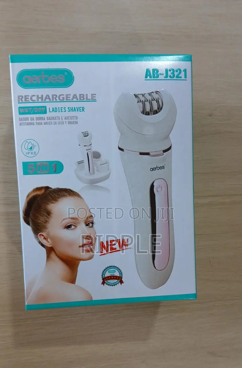 Aerbes 5-in-1 Rechargeable Ladies Epilator & Shaver Wet/Dry