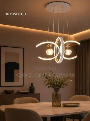 Color Changing Modern Double C-Shaped LED Pendant Light