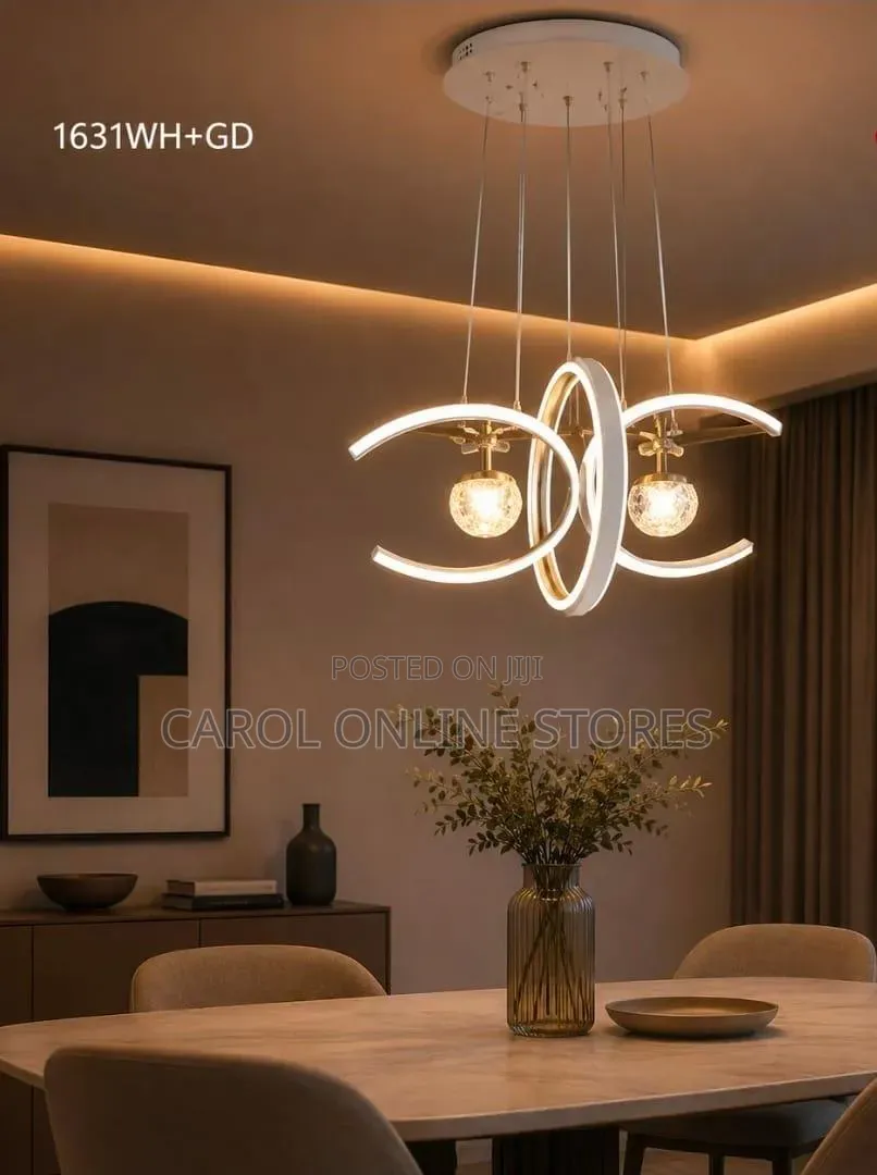 Color Changing Modern Double C-Shaped LED Pendant Light