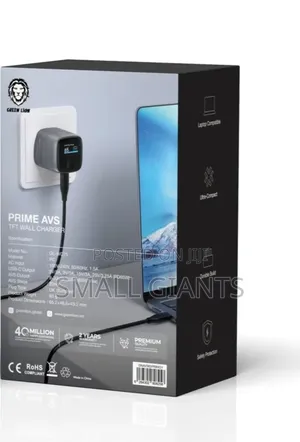 Green Lion Prime AVS TFT Wall Charger With GaNStorm Technology