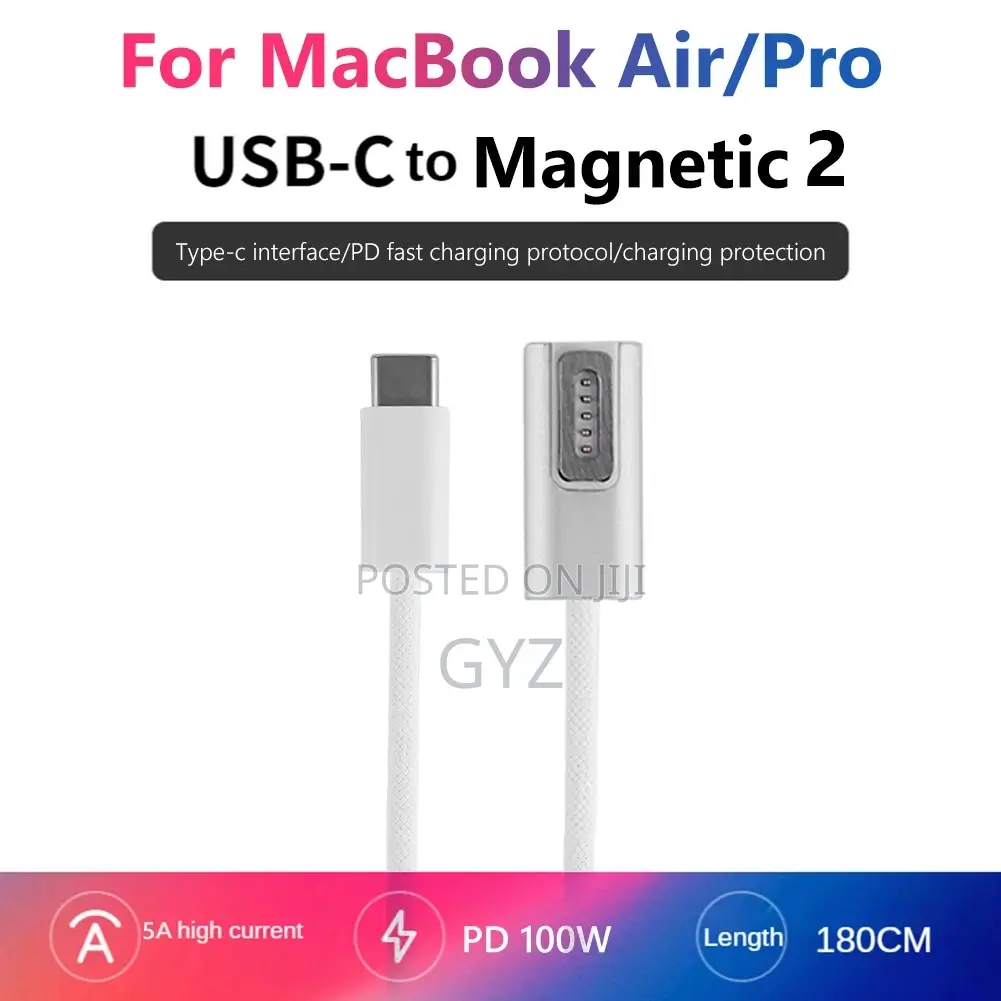 MagSafe 2 (T-Shaped) to USB-C Type-C PD Charging Cable, Cable 1.8m