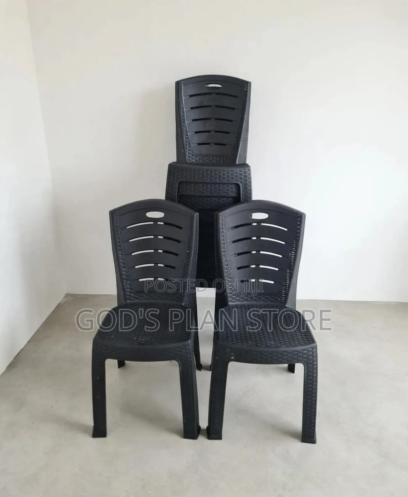 1pcs Matte Black Plastic Chairs Plastic Chairs