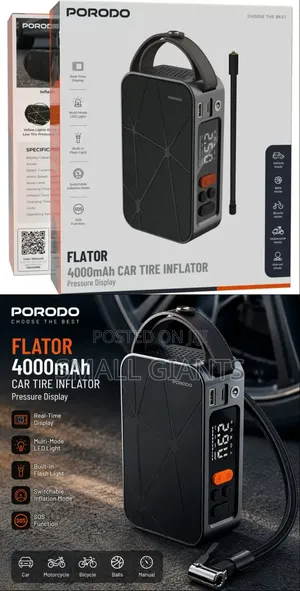 Porodo Flator 4000mAh Portable Car Tire Inflator