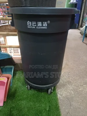 Large, Grey Commercial Circular Waste Bin