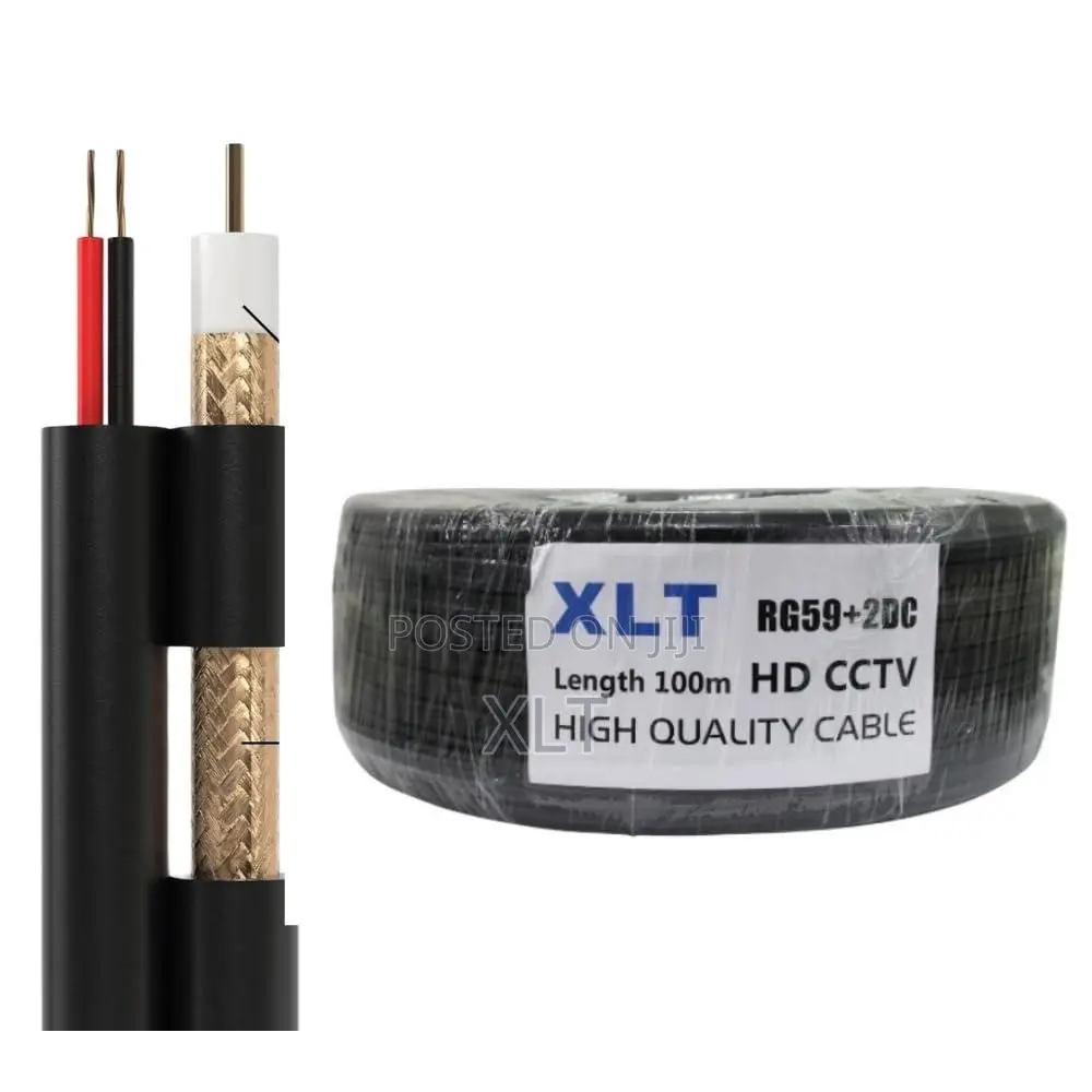 XLT RG59 Coaxial Cable With Power, 75 Ohms,0.81mm CCS-100m
