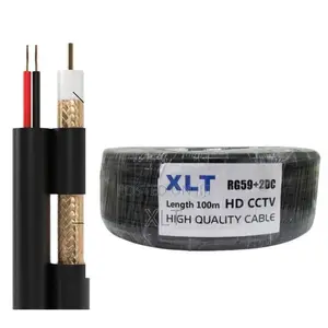 XLT RG59 Coaxial Cable With Power, 75 Ohms,0.81mm CCS-100m