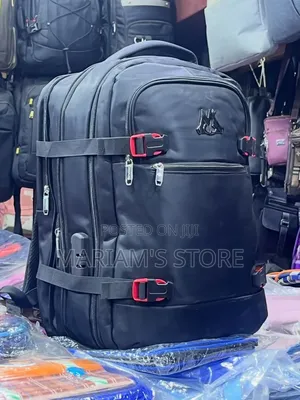 Black Oxford Cloth Laptop and Travel Backpack