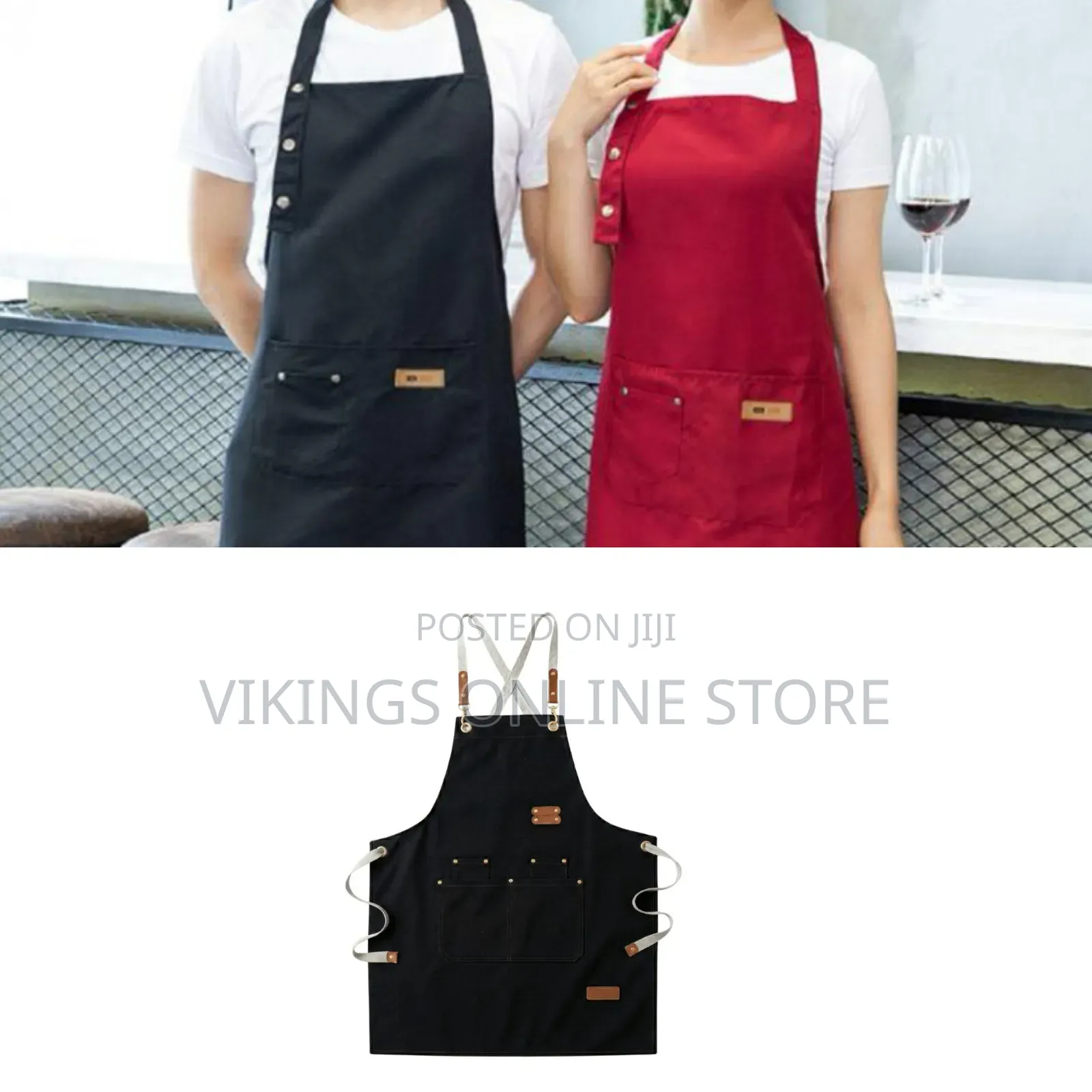 Unisex Cross-Back Chef and Work Apron .Green, Grey, Brown and Black