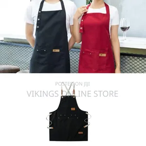 Unisex Cross-Back Chef and Work Apron .Green, Grey, Brown and Black