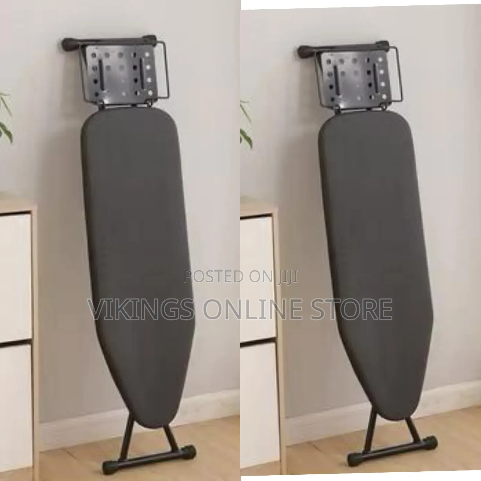 A Foldable Ironing Board With Iron Rest Plate