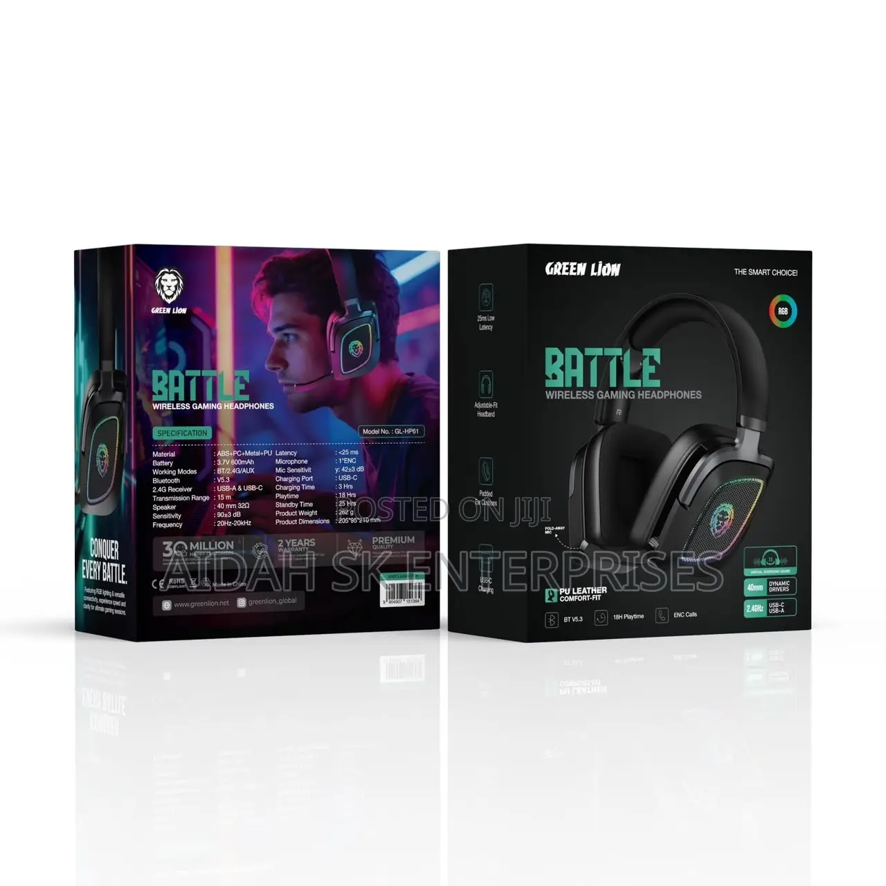 Green Lion Battle Wireless Gaming Headphones
