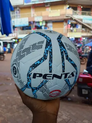 White and Blue Penta Waterproof Soccer Ball