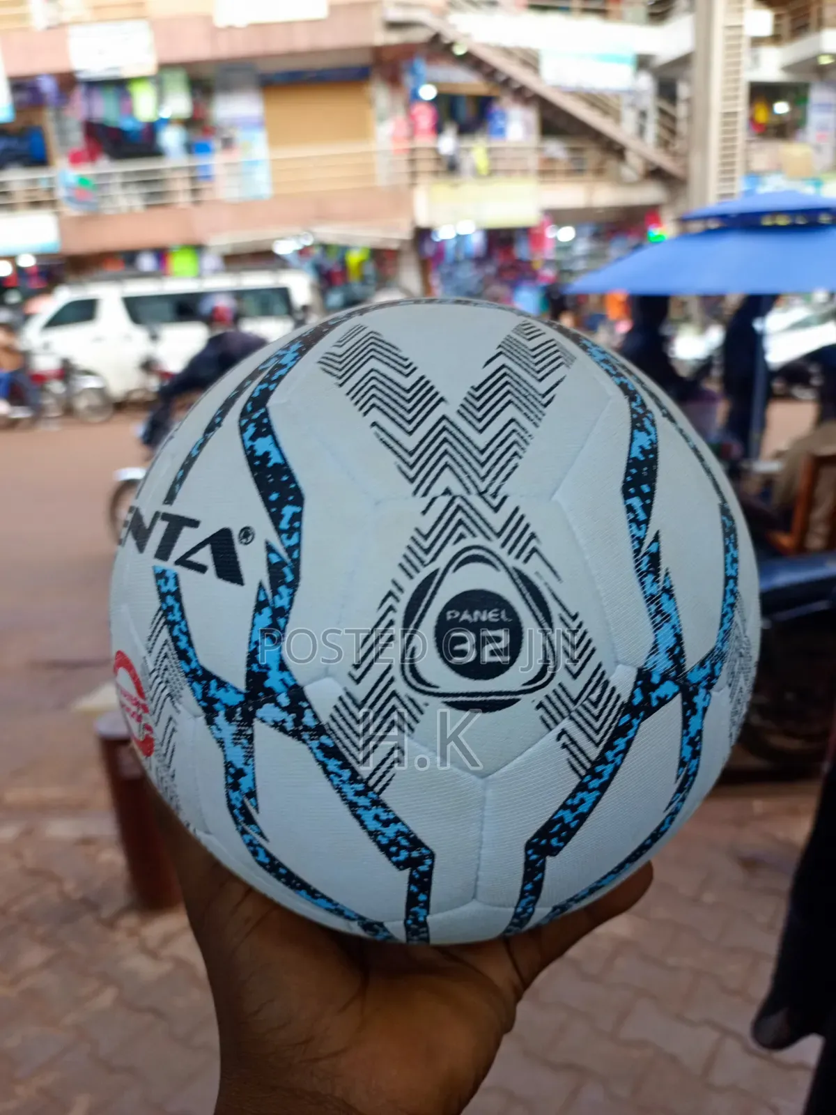 White and Blue Penta Waterproof Soccer Ball