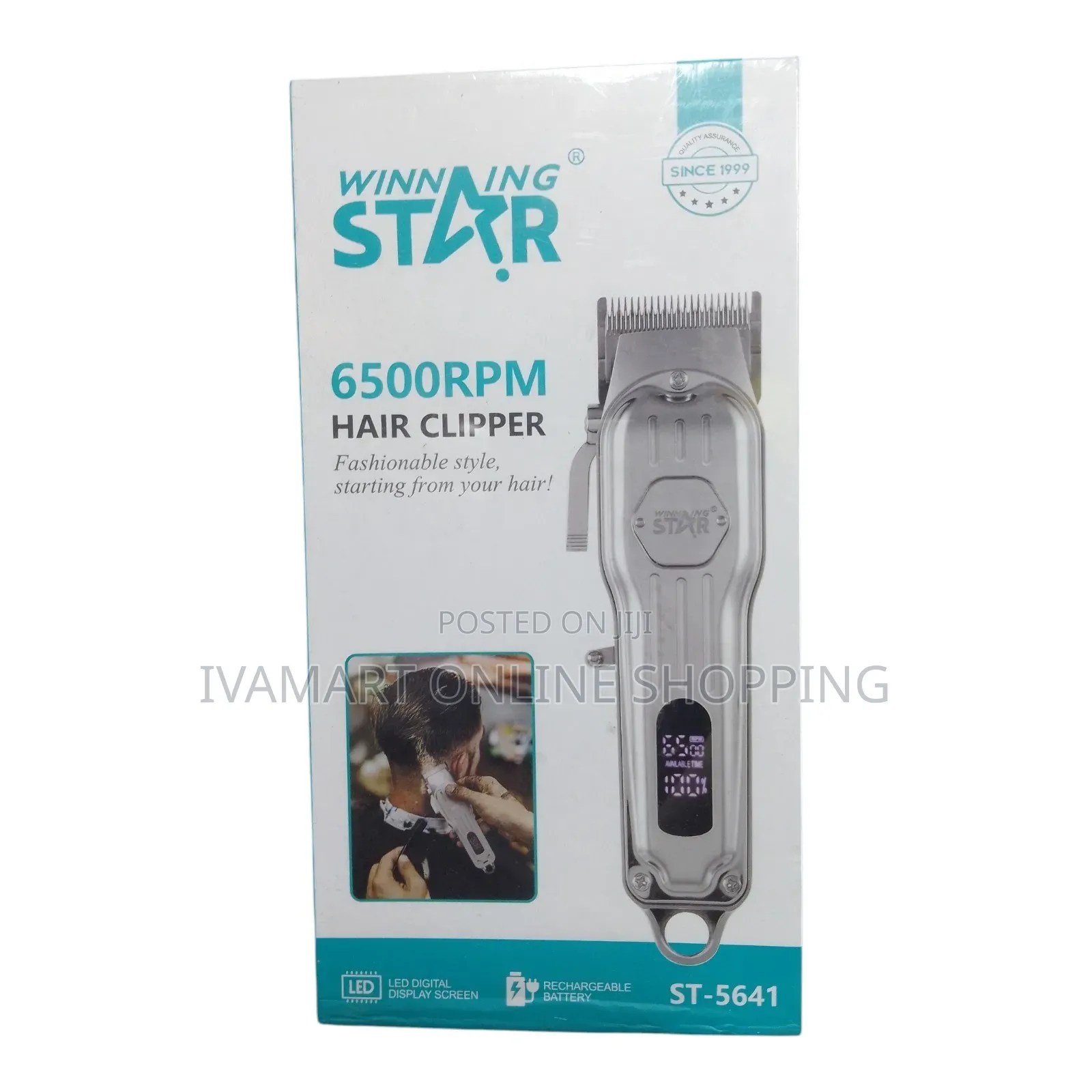 Winning Star ST-5641 Hair Clipper – Digital Display, Rechargeable