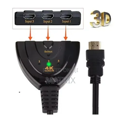 3 in 1 HDMI Switch – 4K UHD Output, Full HD 1080P, 3-Port Splitter
