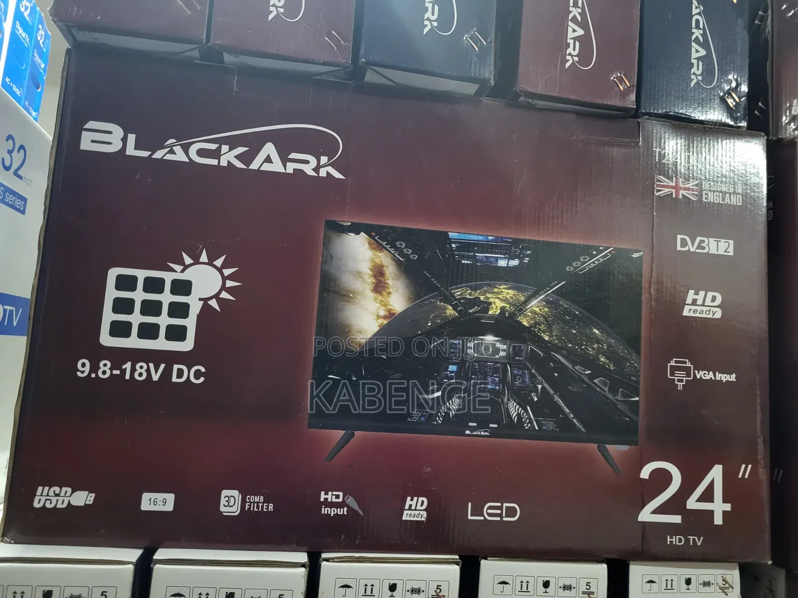 Blackark 24" Hd Led Solar TV (9.8-18v Dc, DVB-T2)