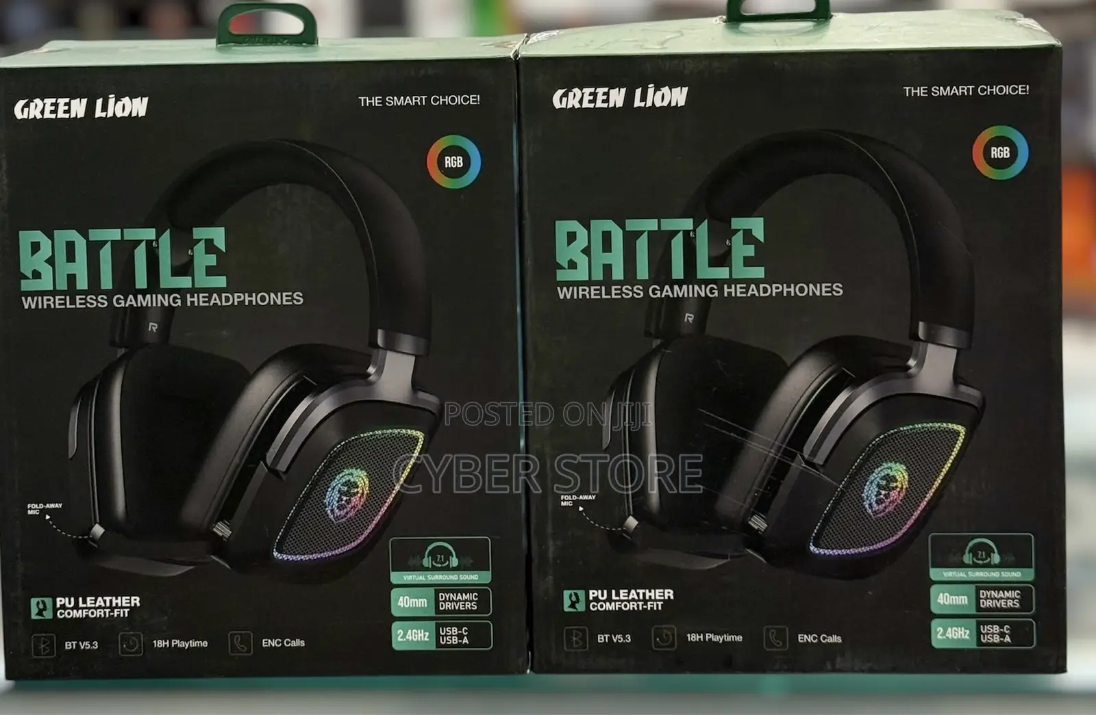 Green Lion Battle Wireless Gaming Headphones