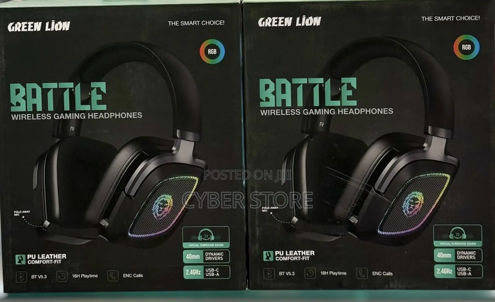 Green Lion Battle Wireless Gaming Headphones
