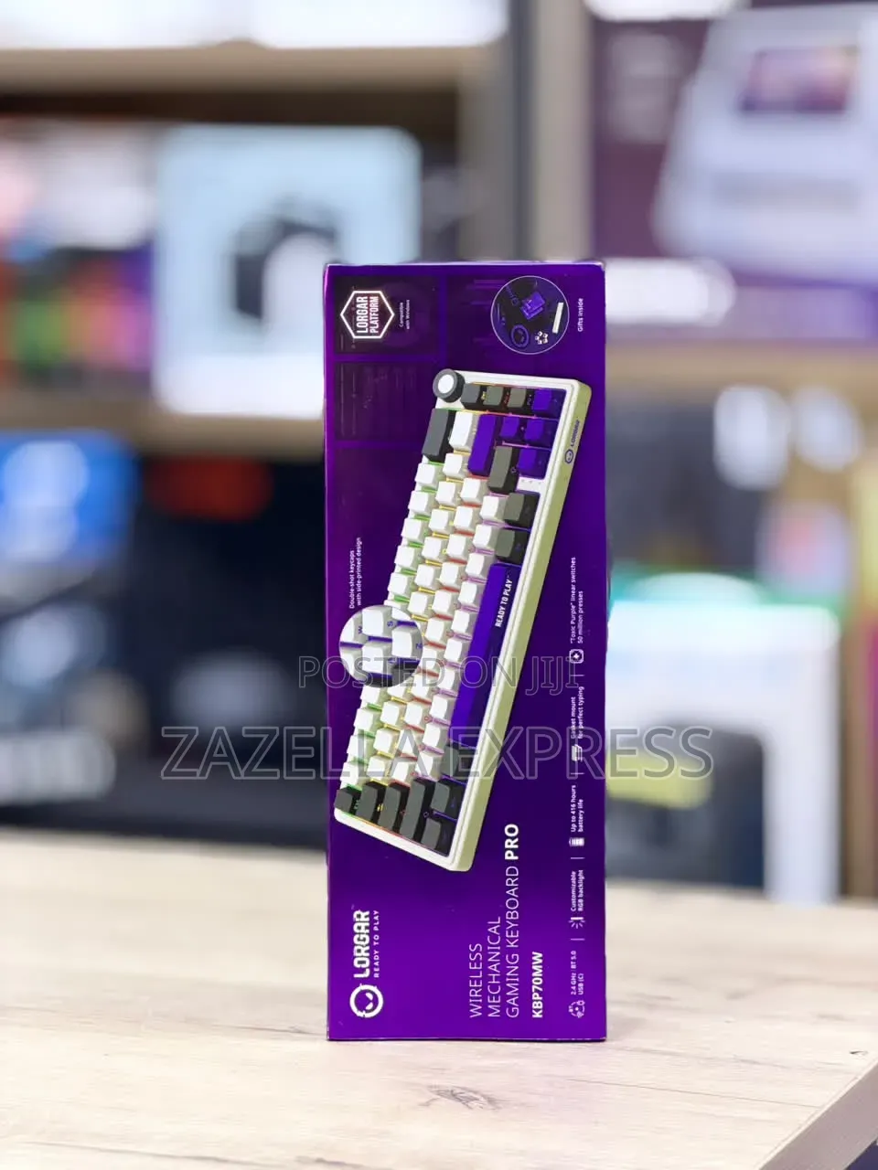 Logar KBP70MW Wireless Mechanical Gaming Keyboard,Toxic Purple Switche