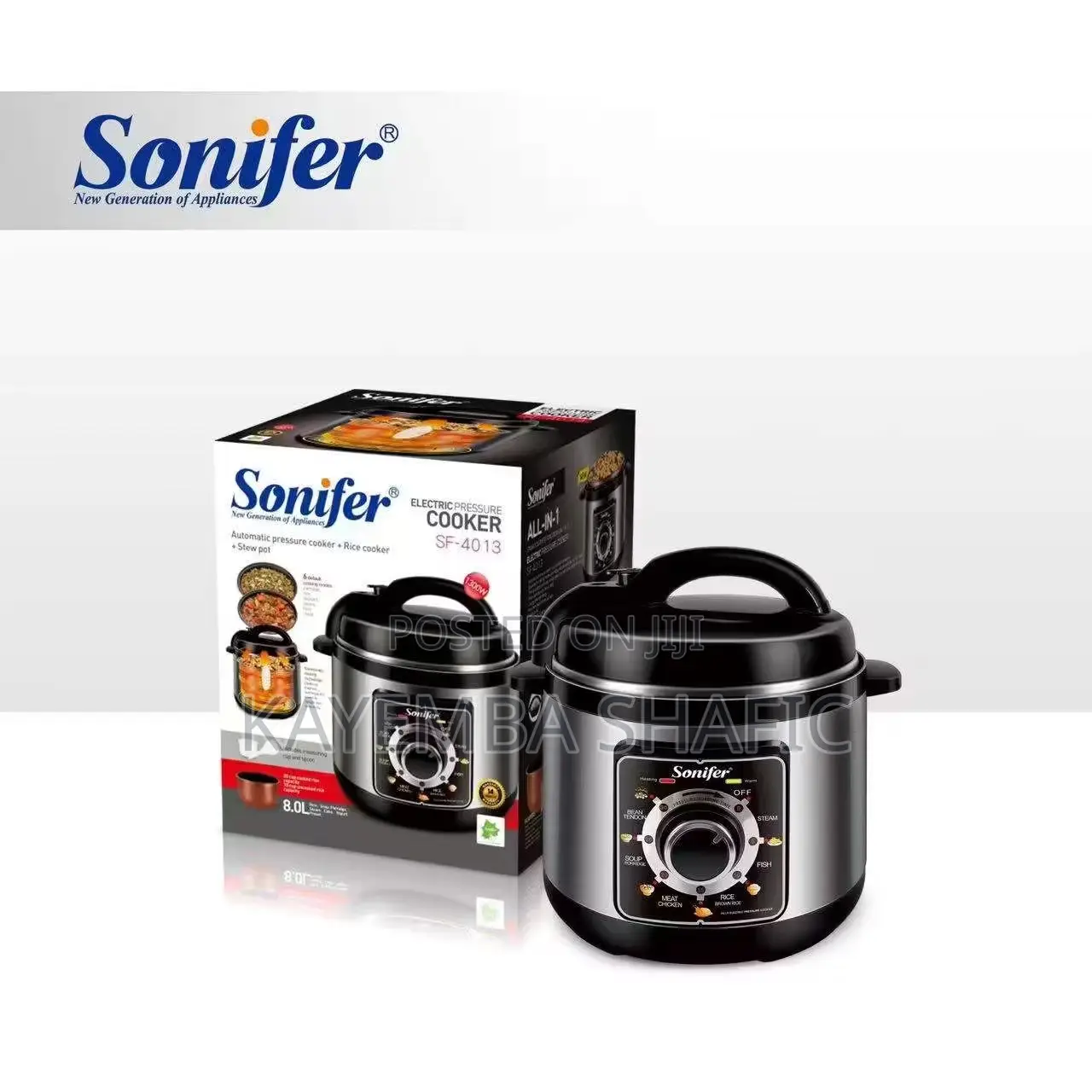 Sonifer 8L Automatic Electric Pressure Cooker & Rice Cooker